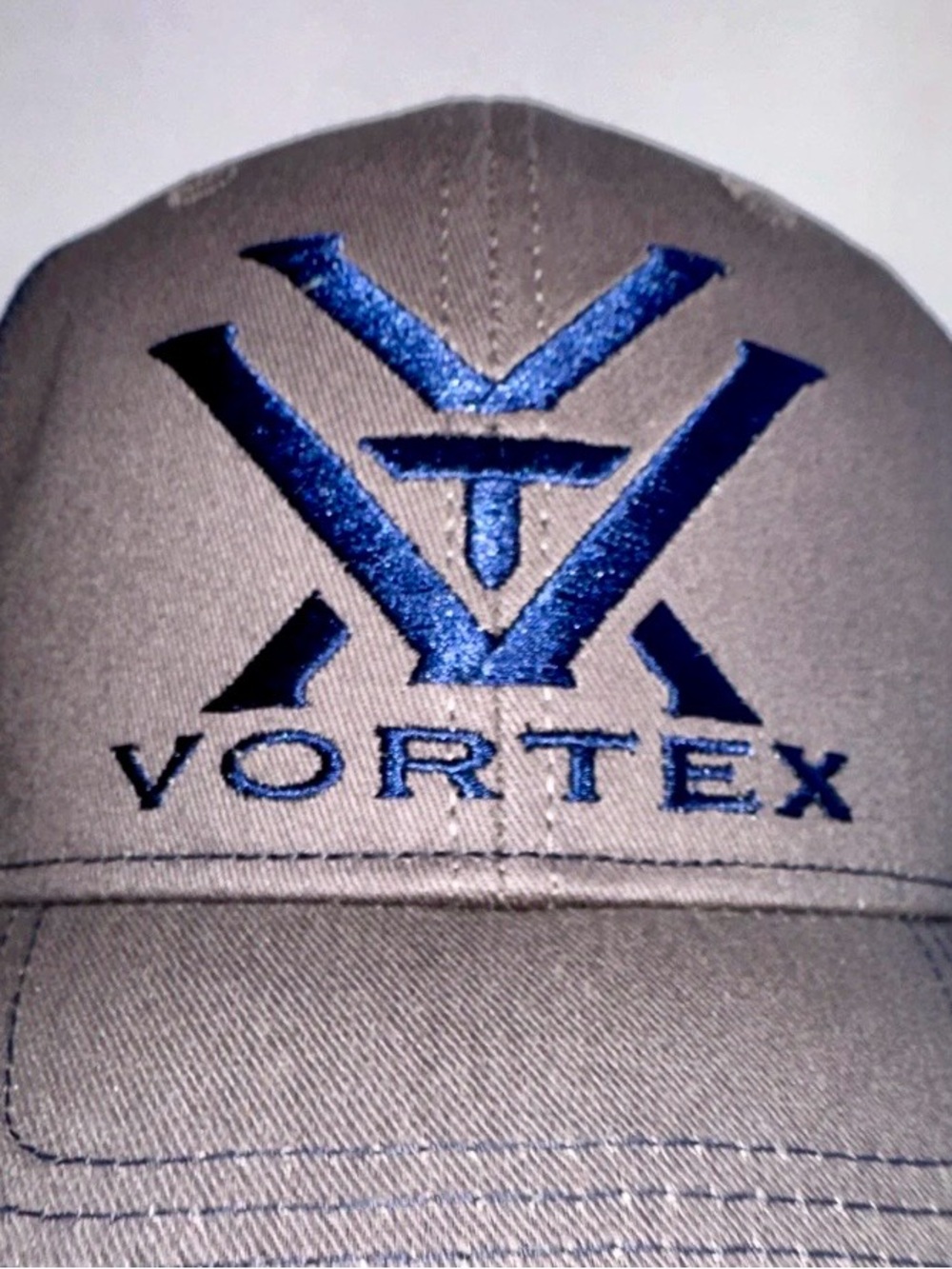 Vortex Embroidered Gray Cap with Blue Logo - Men’s Hat